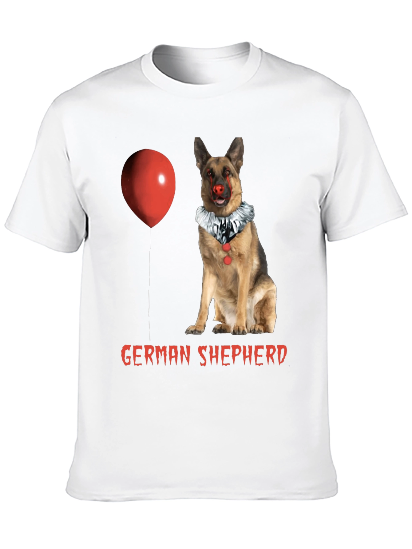 German Shepherd Clown Dog Halloween T-Shirt