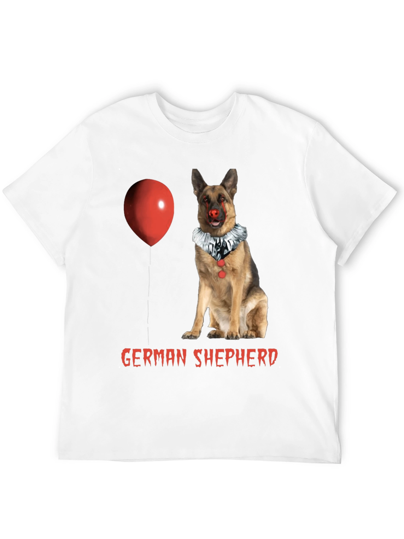 German Shepherd Clown Dog Halloween T-Shirt