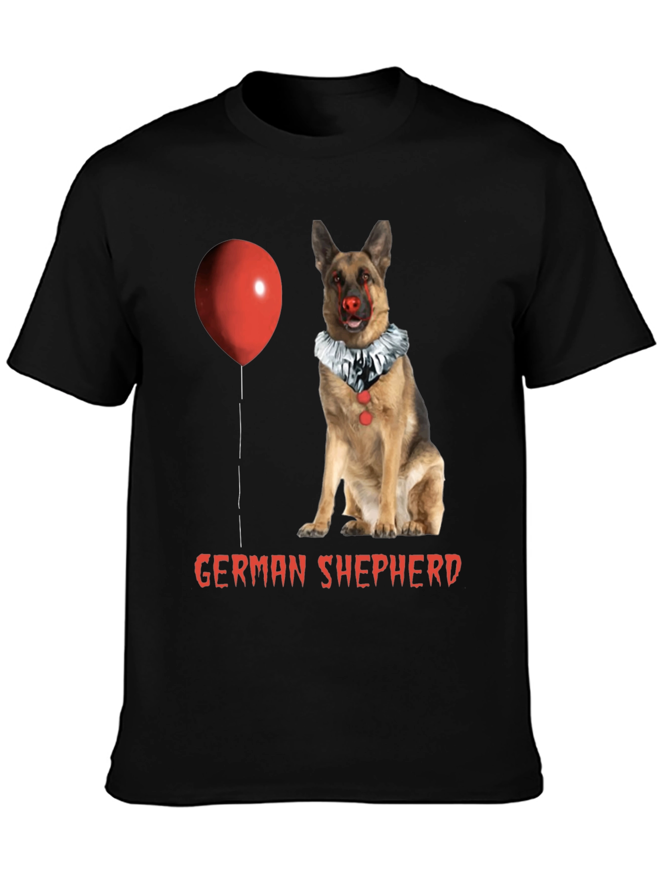 German Shepherd Clown Dog Halloween T-Shirt