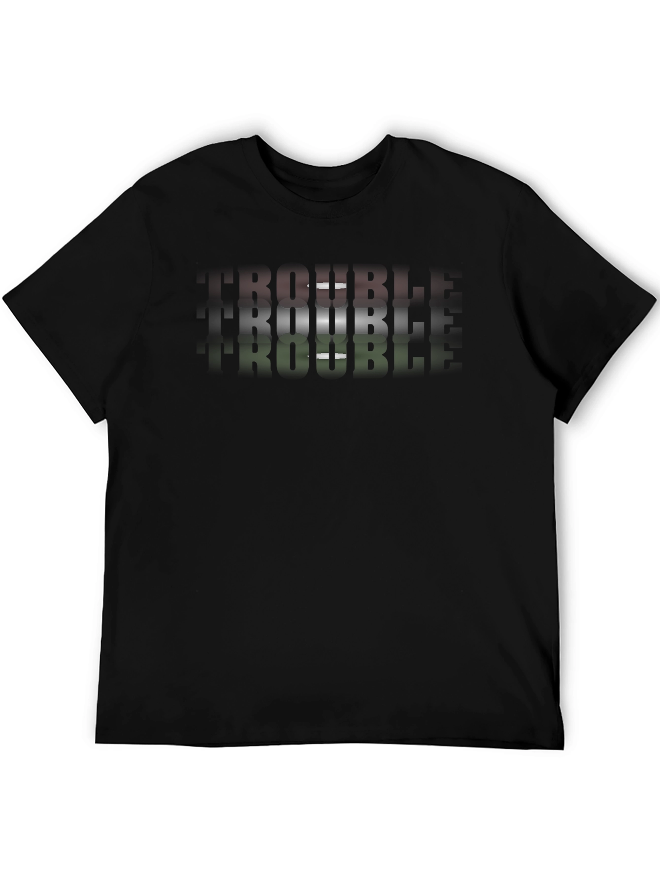Trendy Graphic T-Shirt - TROUBLE Design