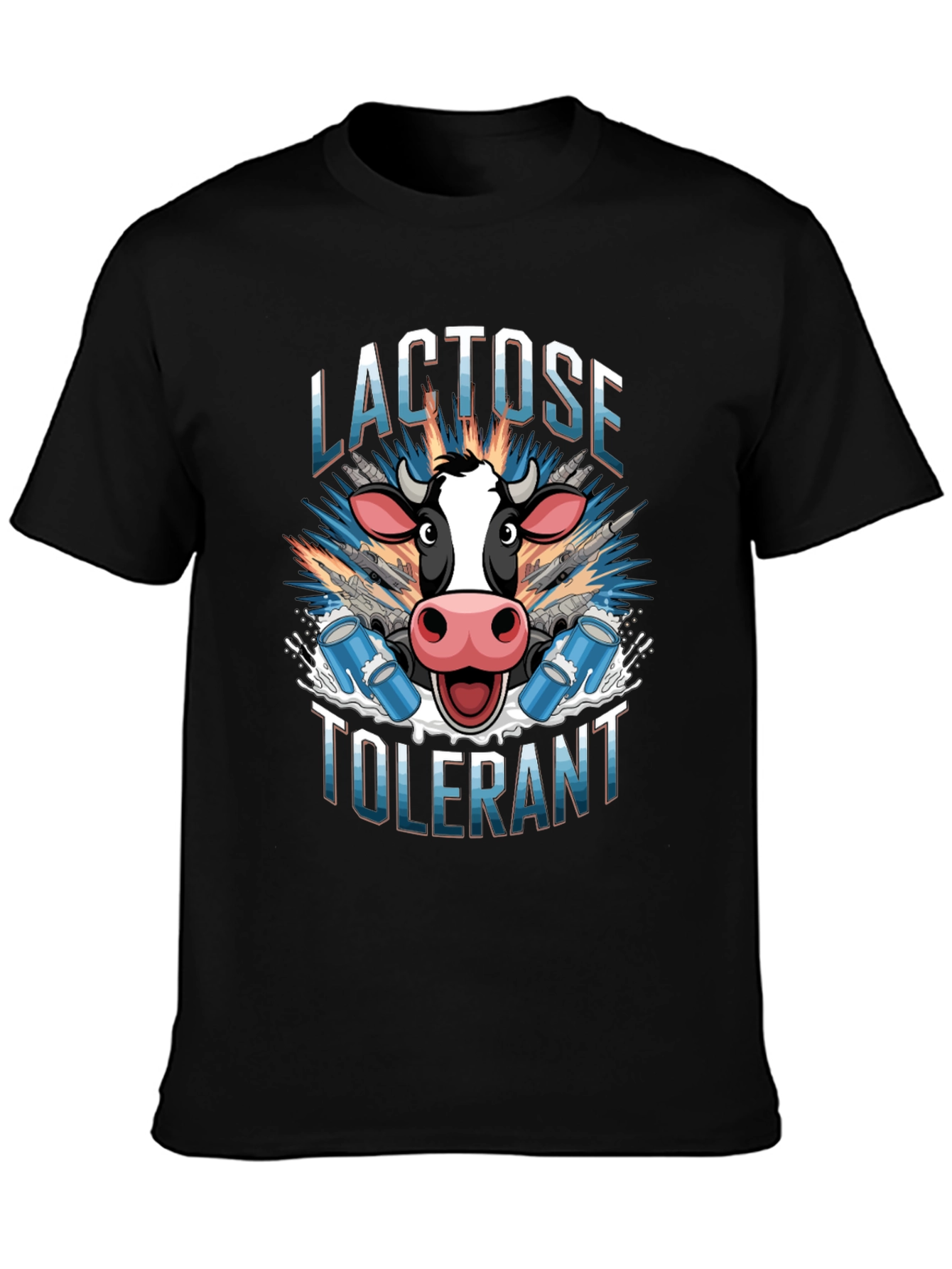 Lactose Tolerant Graphic Tee - Cow Milk Design