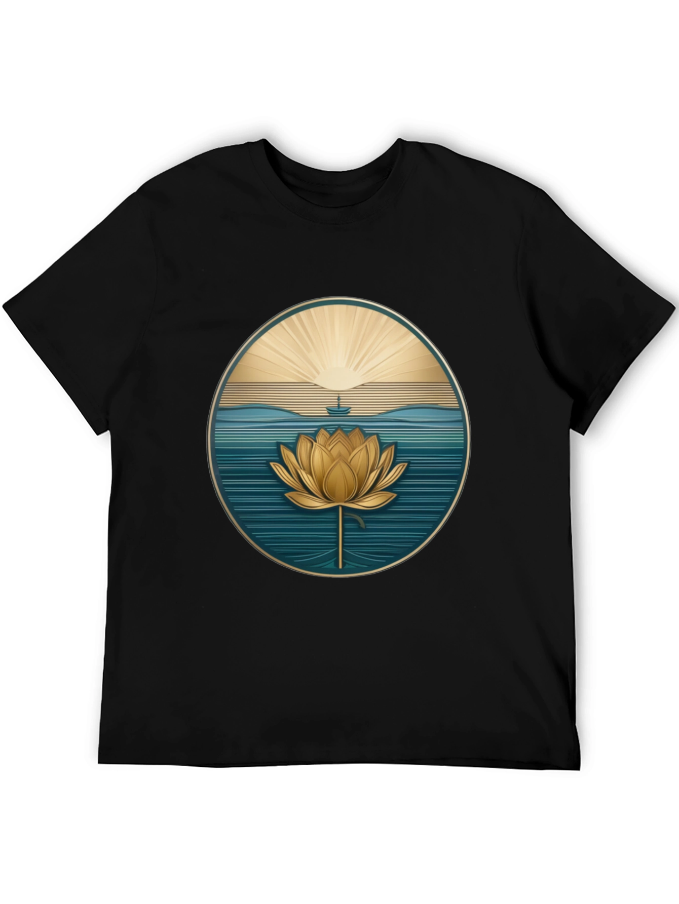 Lotus Flower Graphic Tee - Serene Design