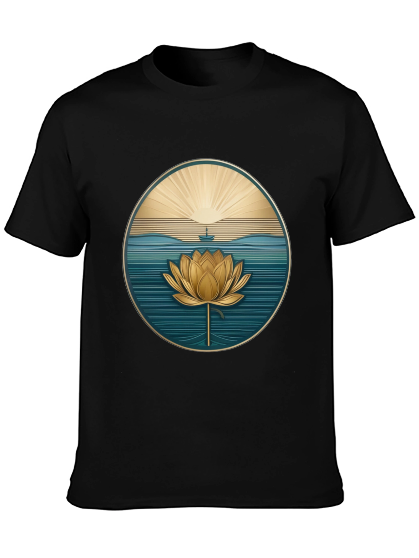 Lotus Flower Graphic Tee - Serene Design