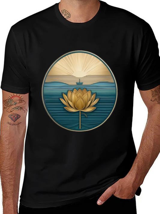 Lotus Flower Graphic Tee - Serene Design