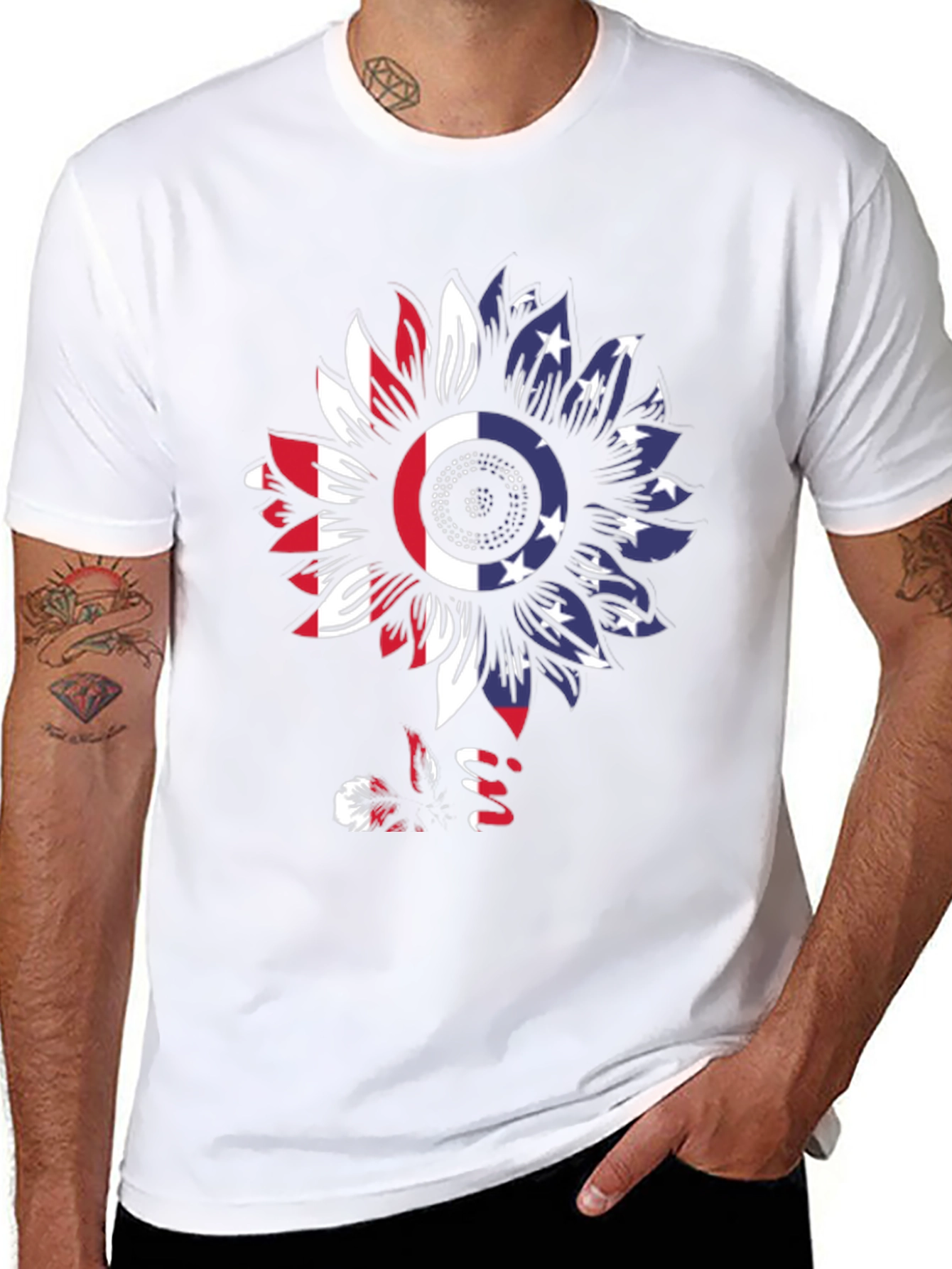 American Flag Sunflower T-Shirt