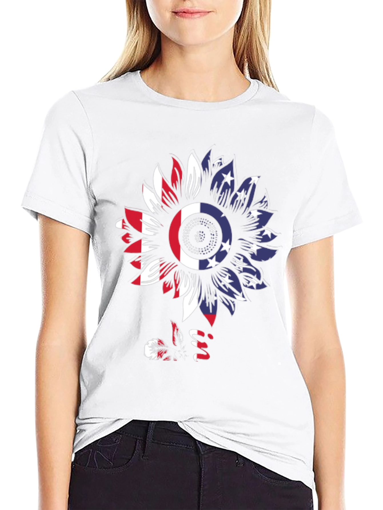 American Flag Sunflower T-Shirt
