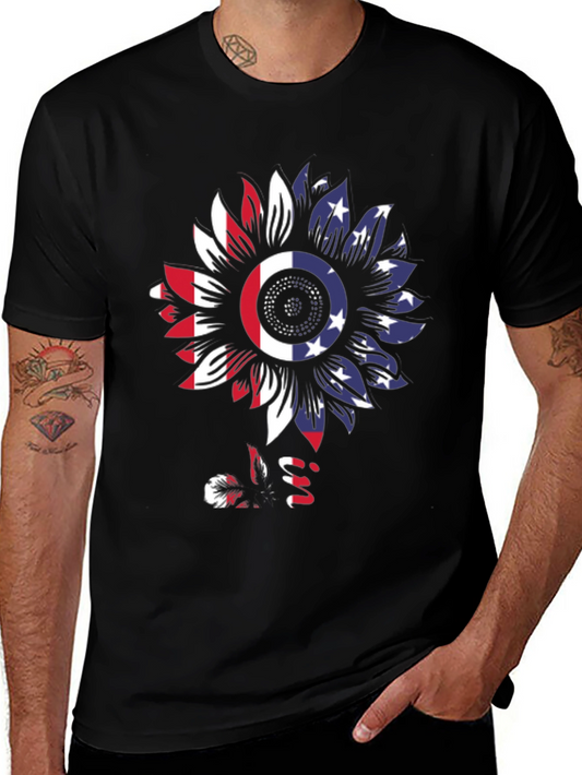 American Flag Sunflower T-Shirt