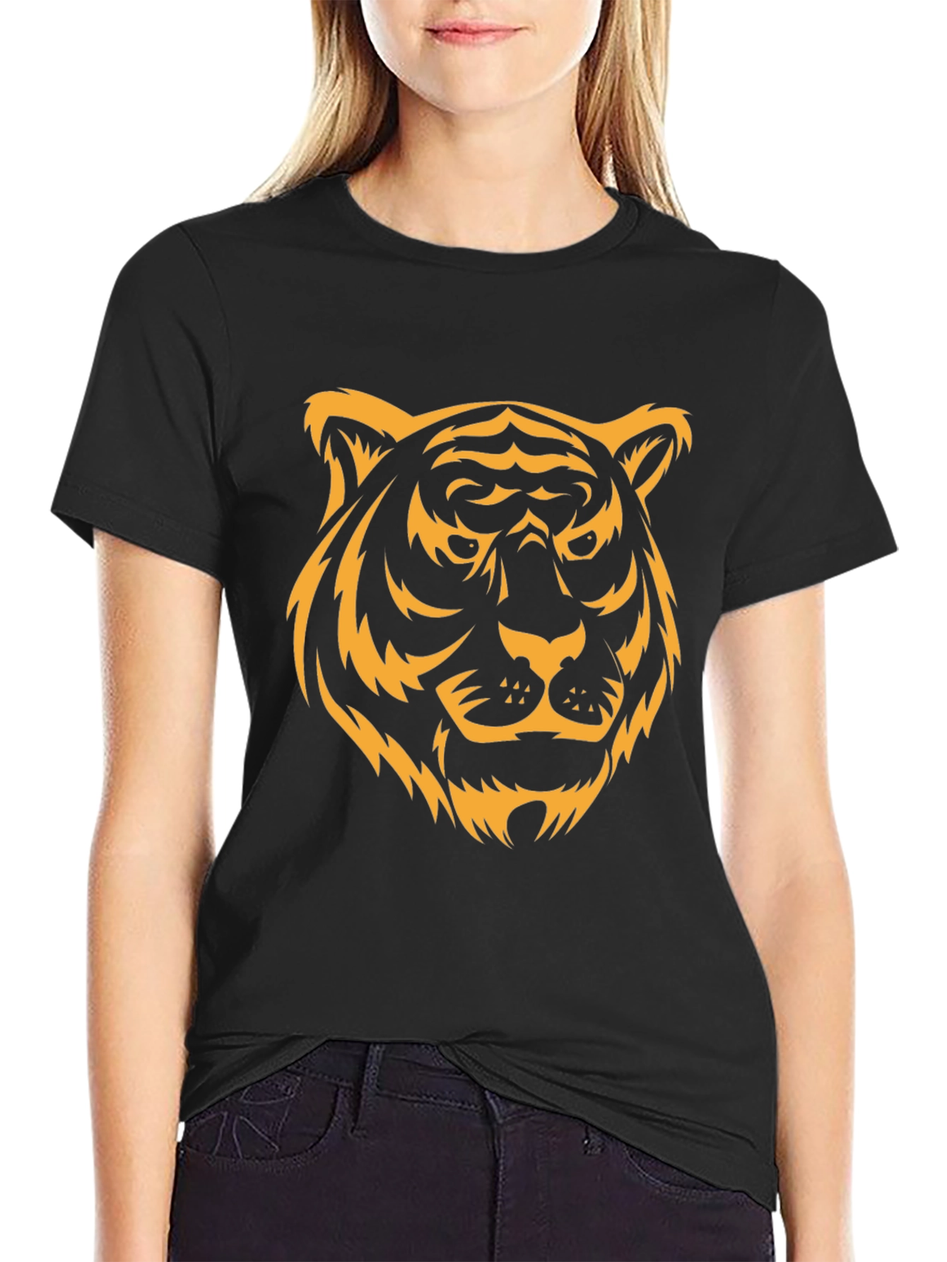 Black Tiger Graphic Tee - Bold Animal Design