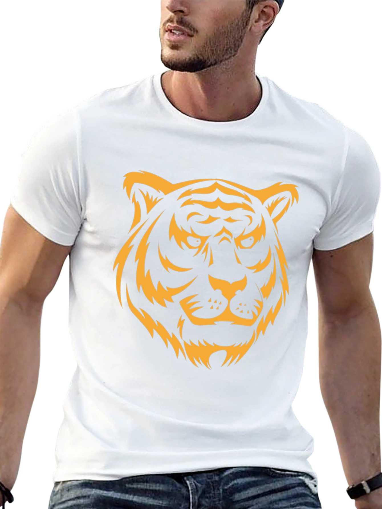Black Tiger Graphic Tee - Bold Animal Design