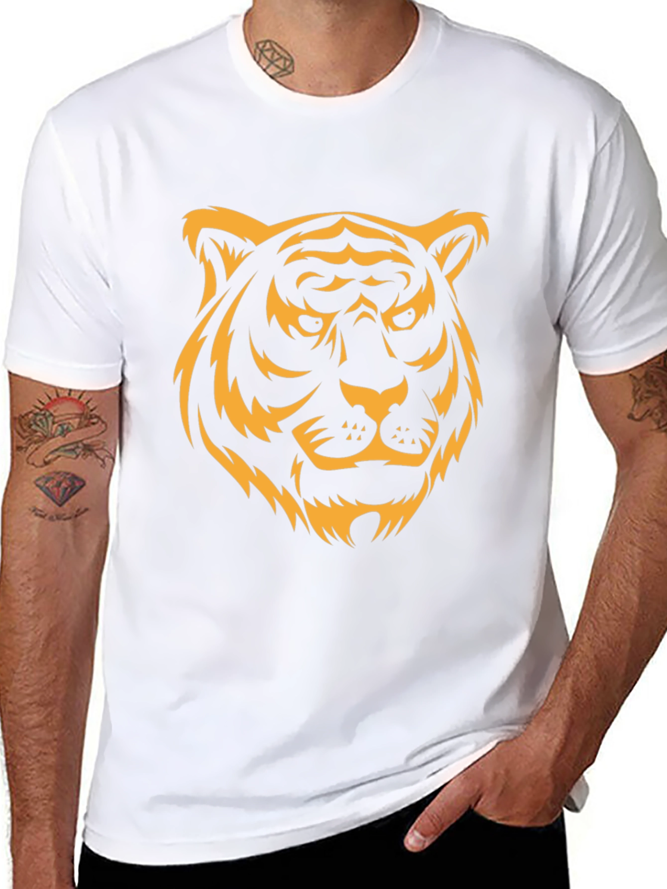 Black Tiger Graphic Tee - Bold Animal Design