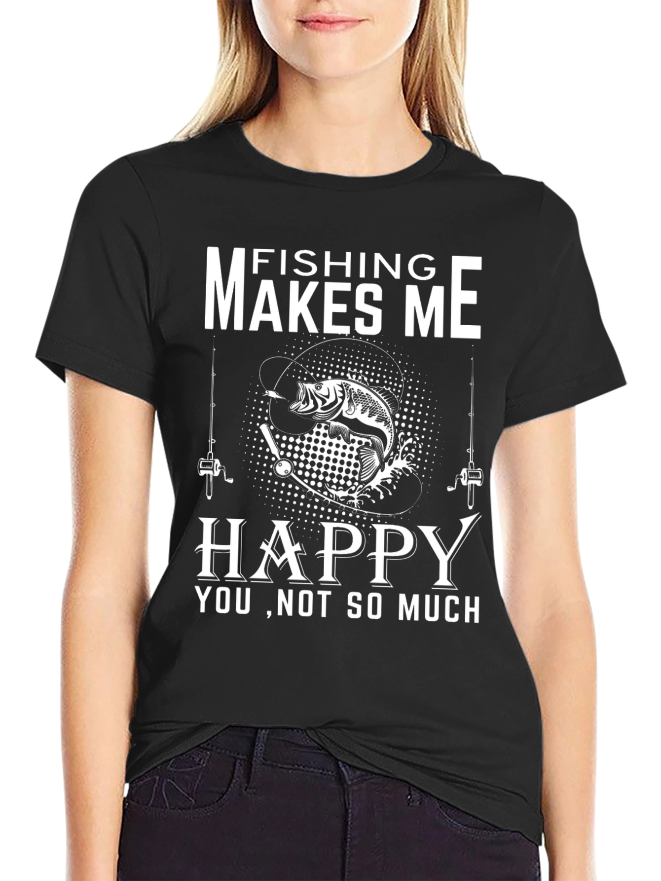Fishing Makes Me Happy Graphic Tee