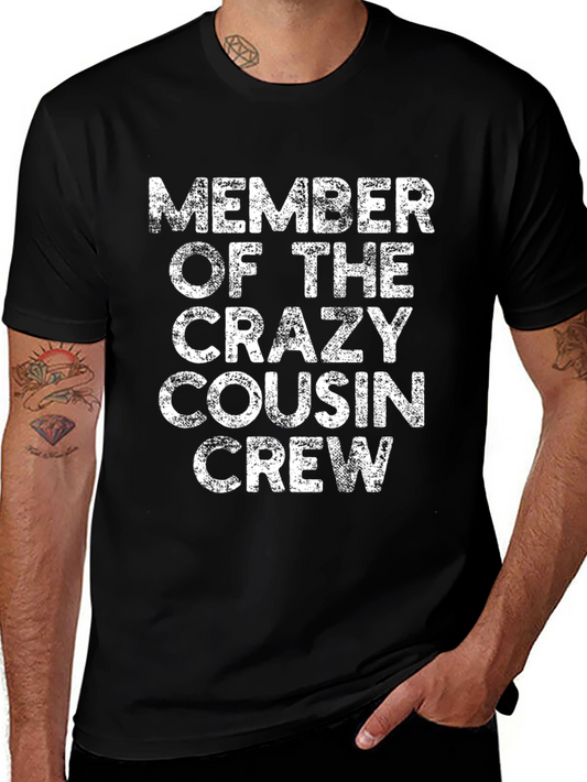 Crazy Cousin Crew T-Shirt - Black Cotton Tee