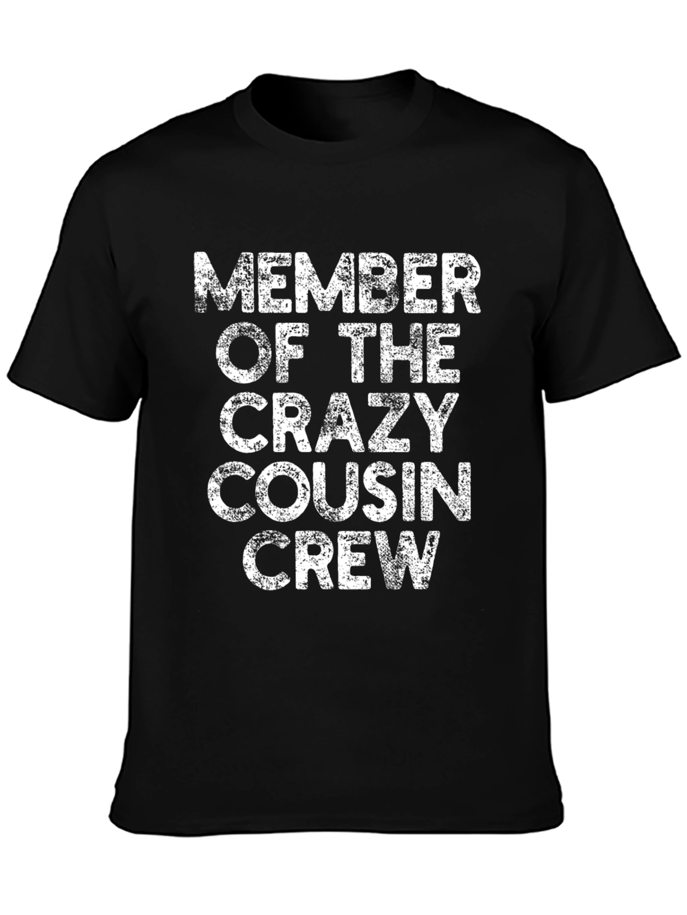 Crazy Cousin Crew T-Shirt - Black Cotton Tee