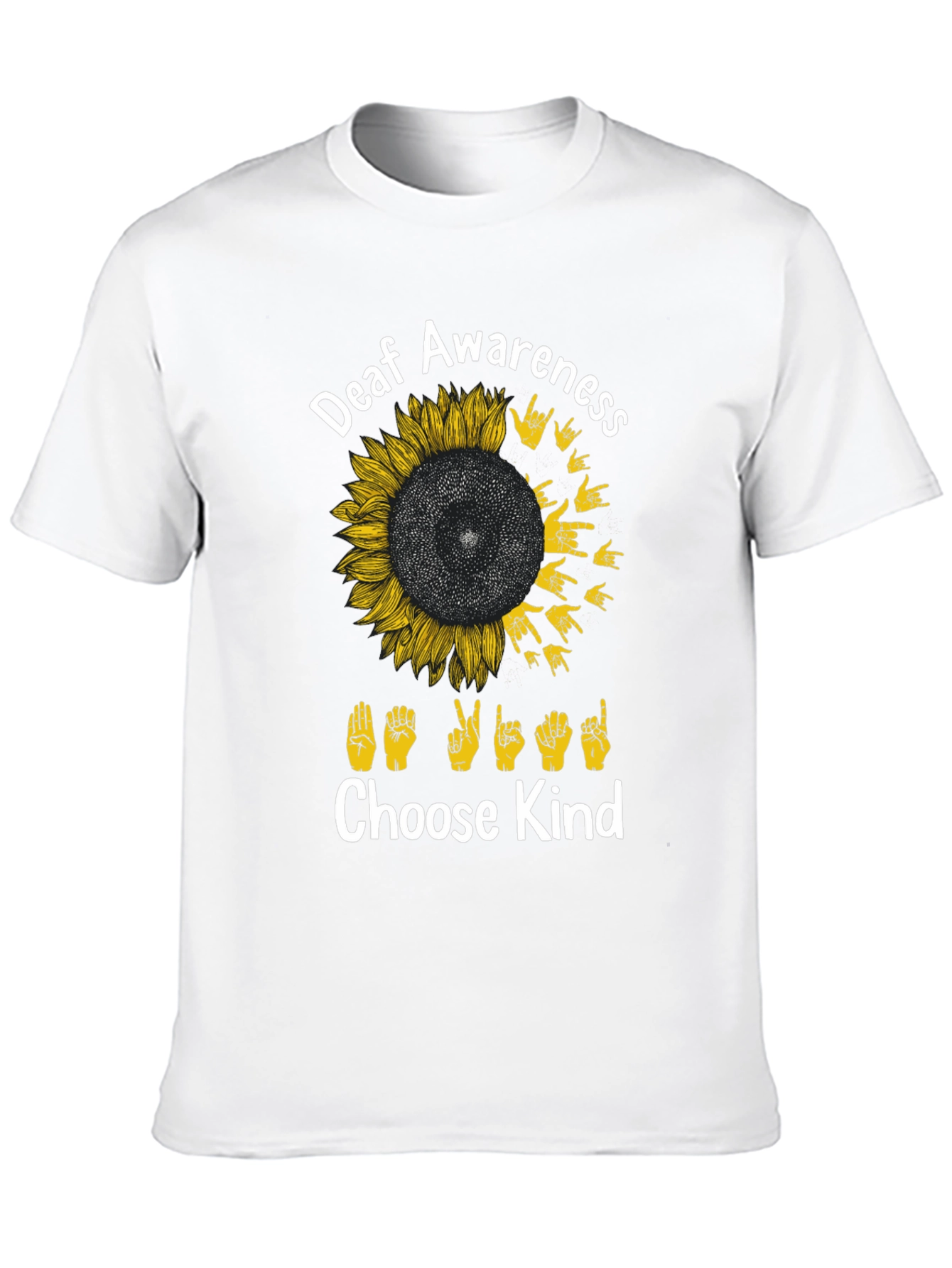 Deaf Awareness Sunflower T-Shirt - Choose Kind