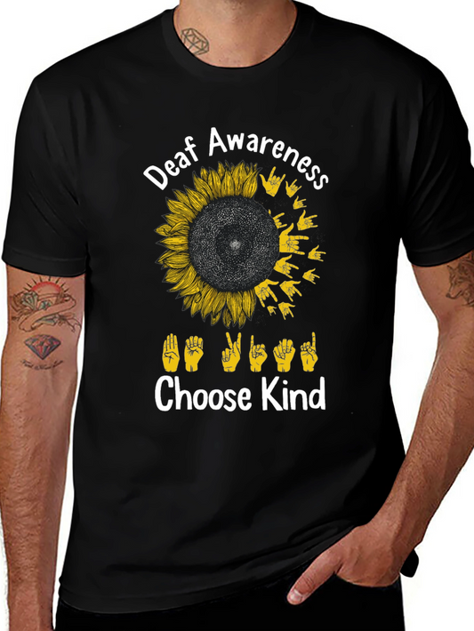 Deaf Awareness Sunflower T-Shirt - Choose Kind