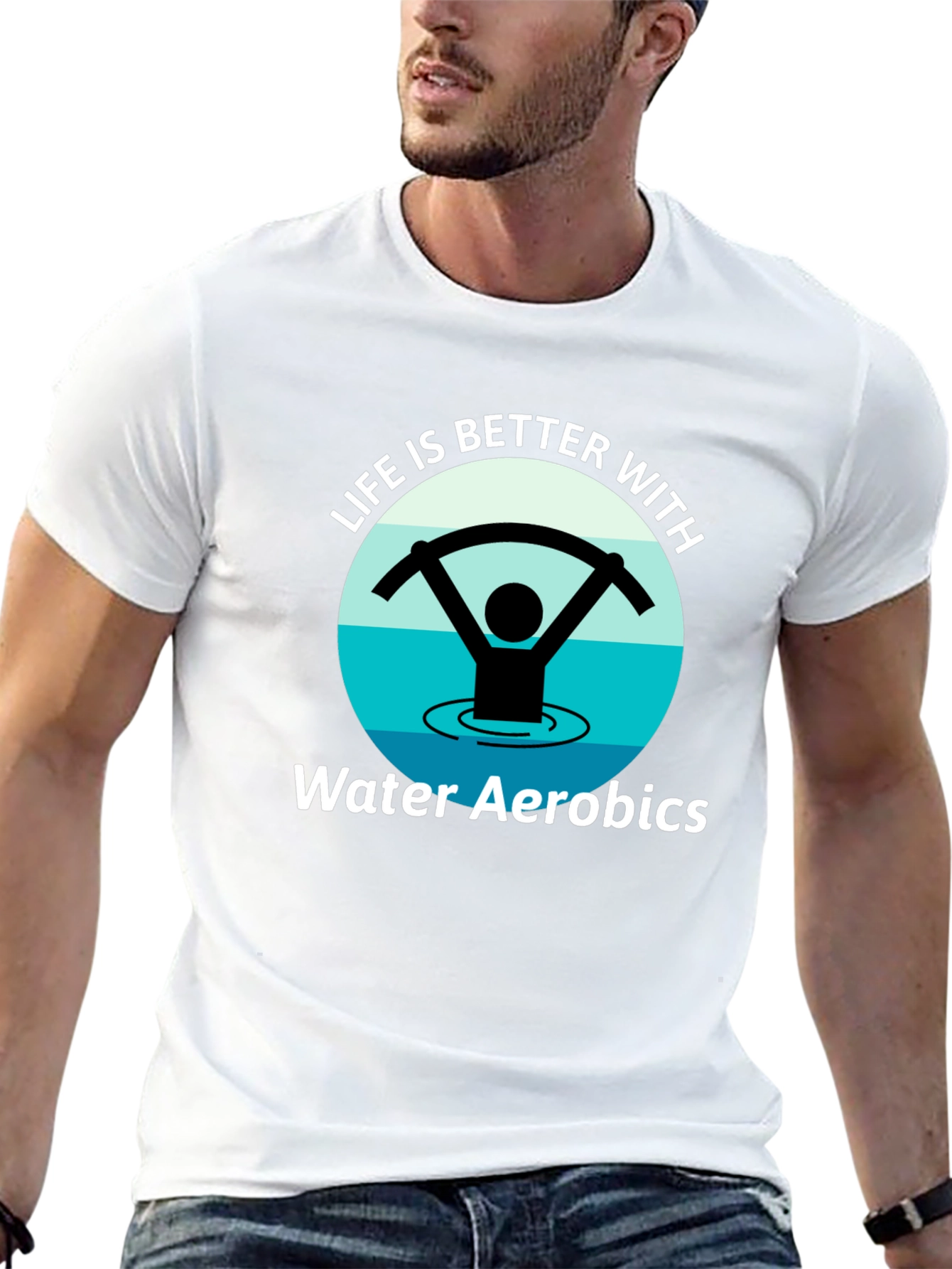 Life is Better with Water Aerobics Black T-Shirt