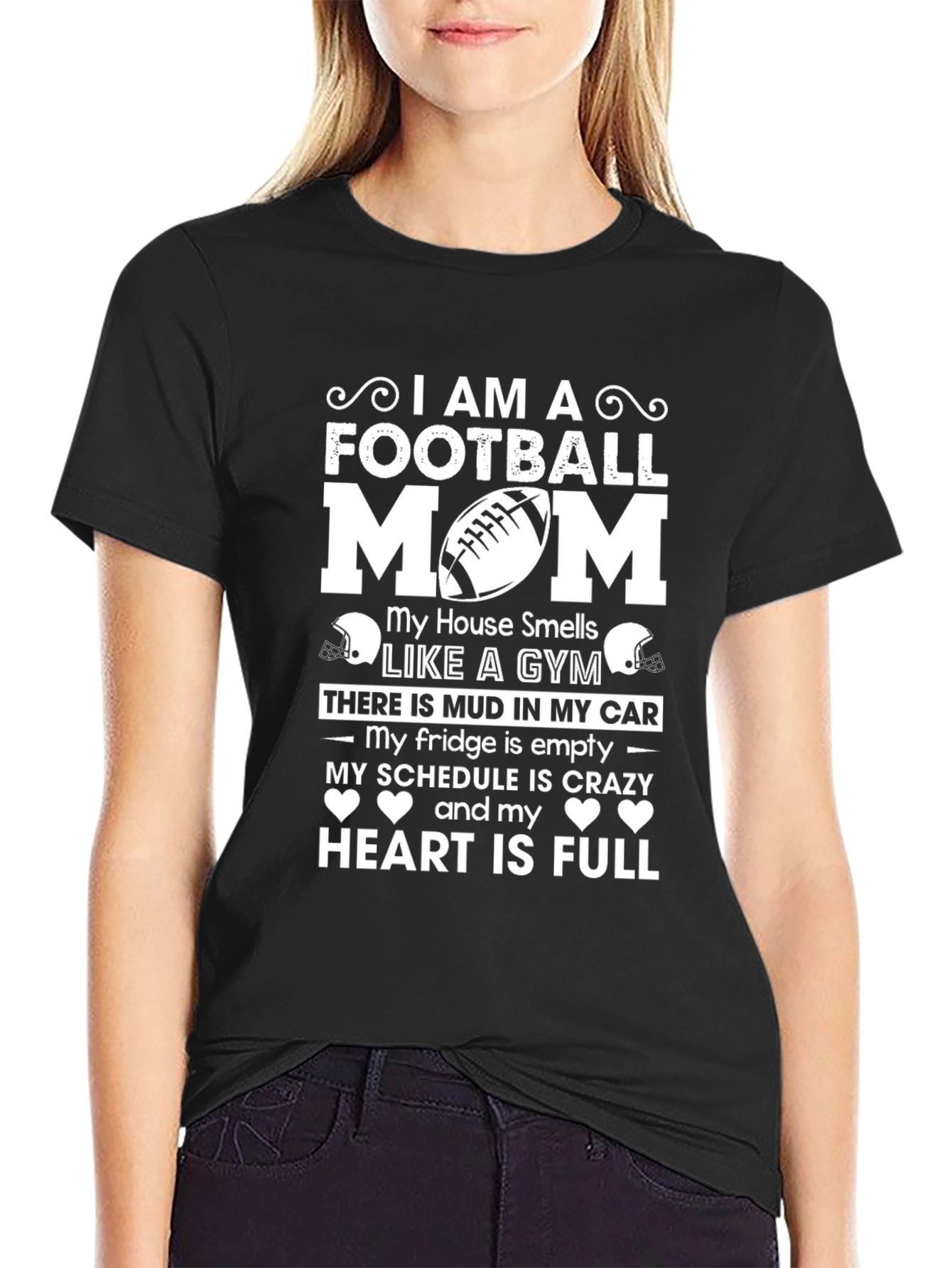 Football Mom T-Shirt - Crazy Schedule Full Heart
