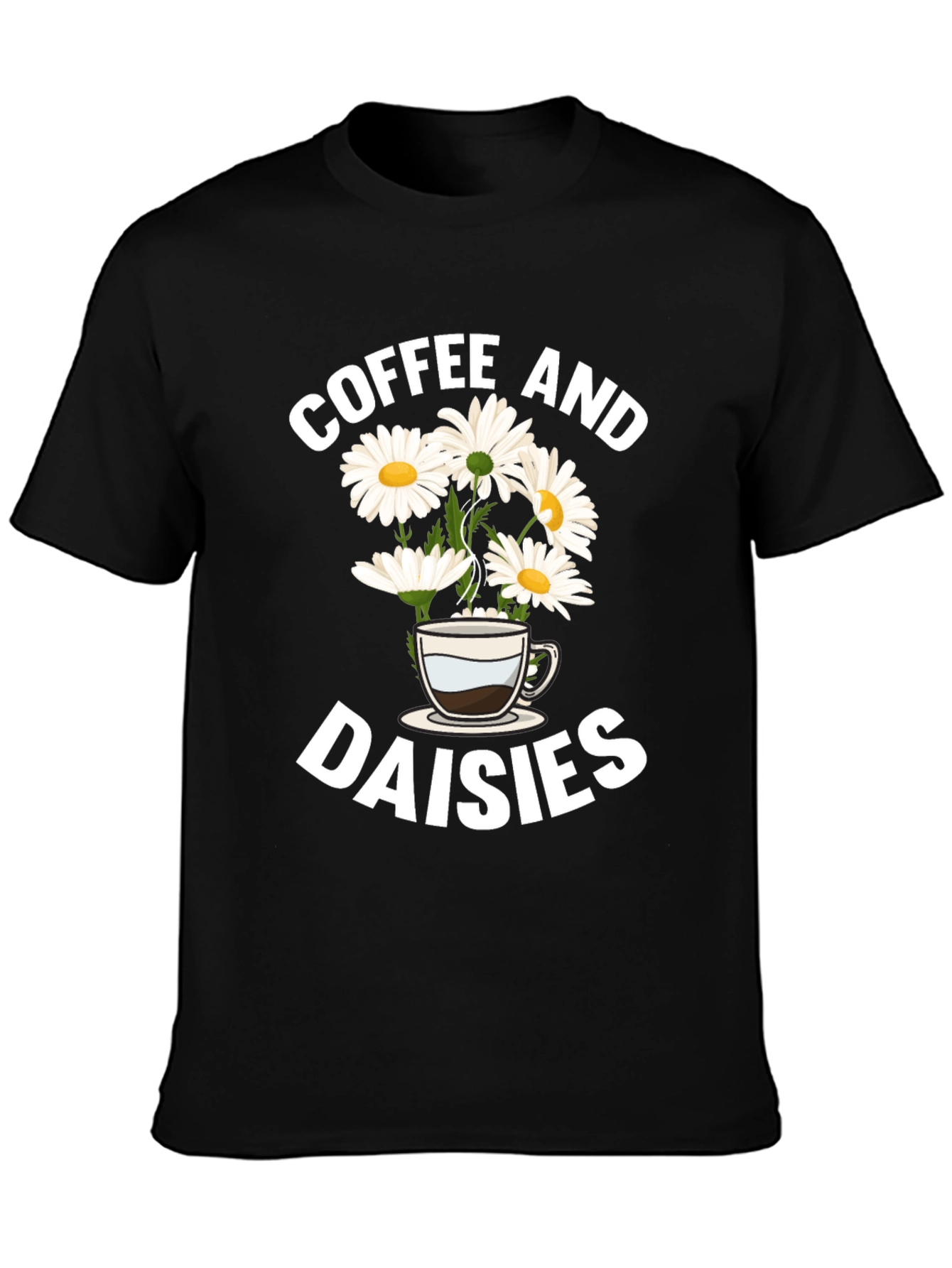 Coffee and Daisies Graphic T-Shirt