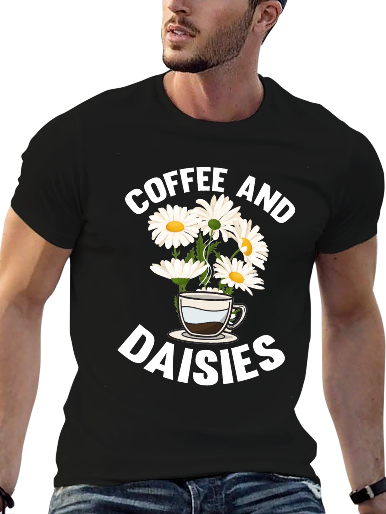 Coffee and Daisies Graphic T-Shirt