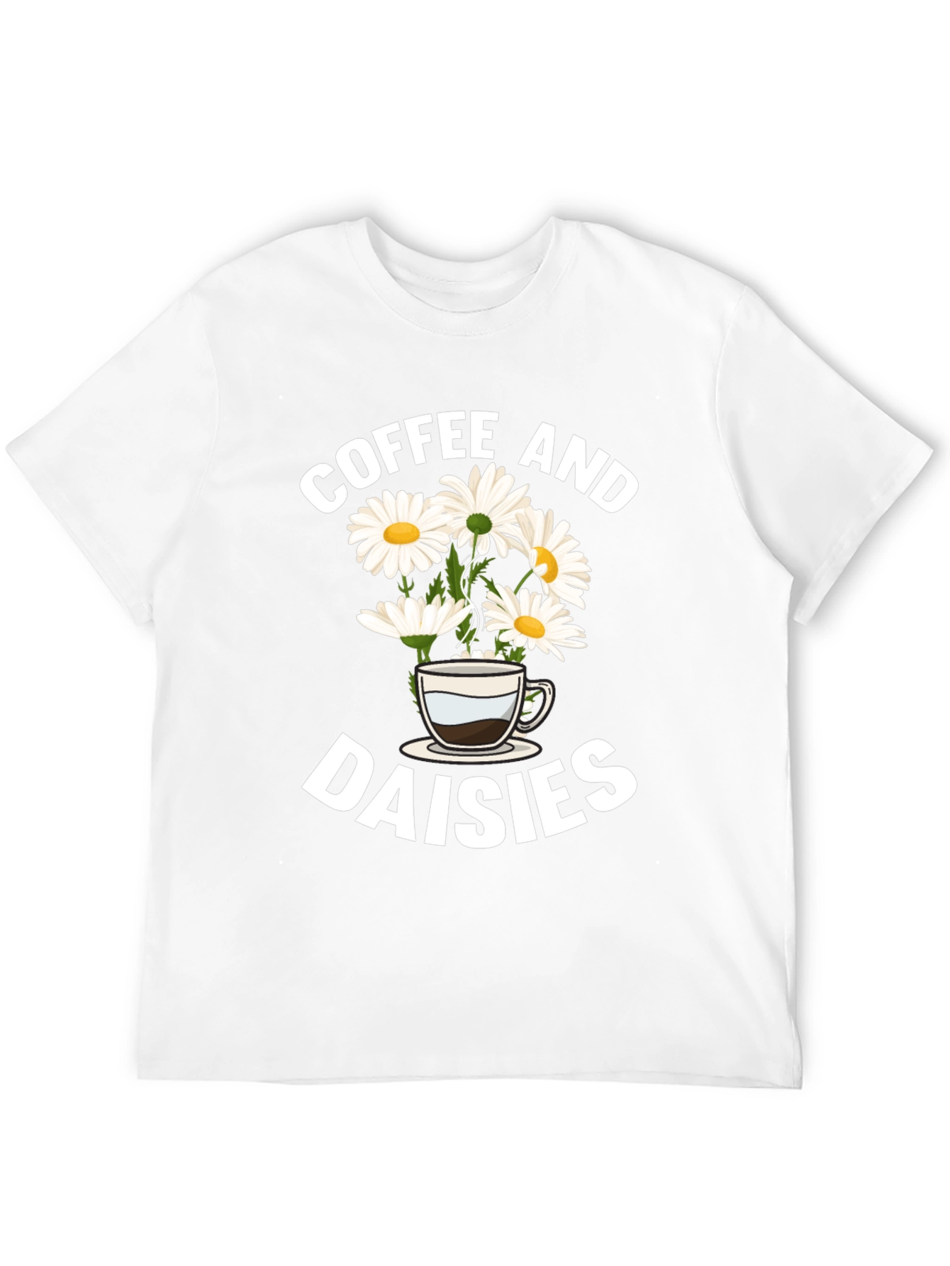 Coffee and Daisies Graphic T-Shirt