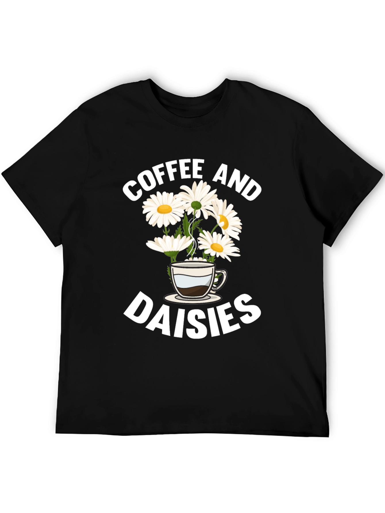 Coffee and Daisies Graphic T-Shirt