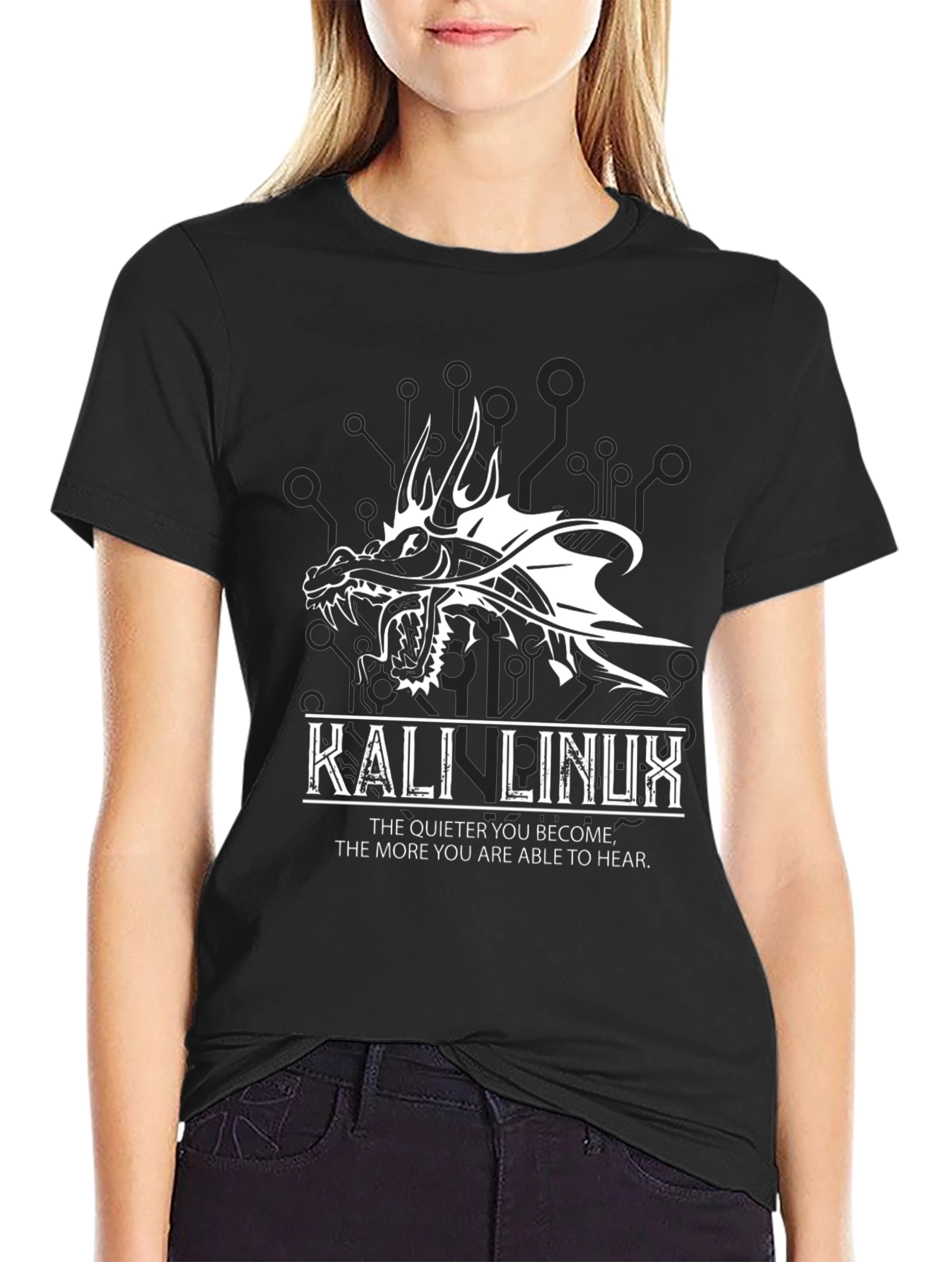 Kali Linux Dragon Graphic Black T-Shirt