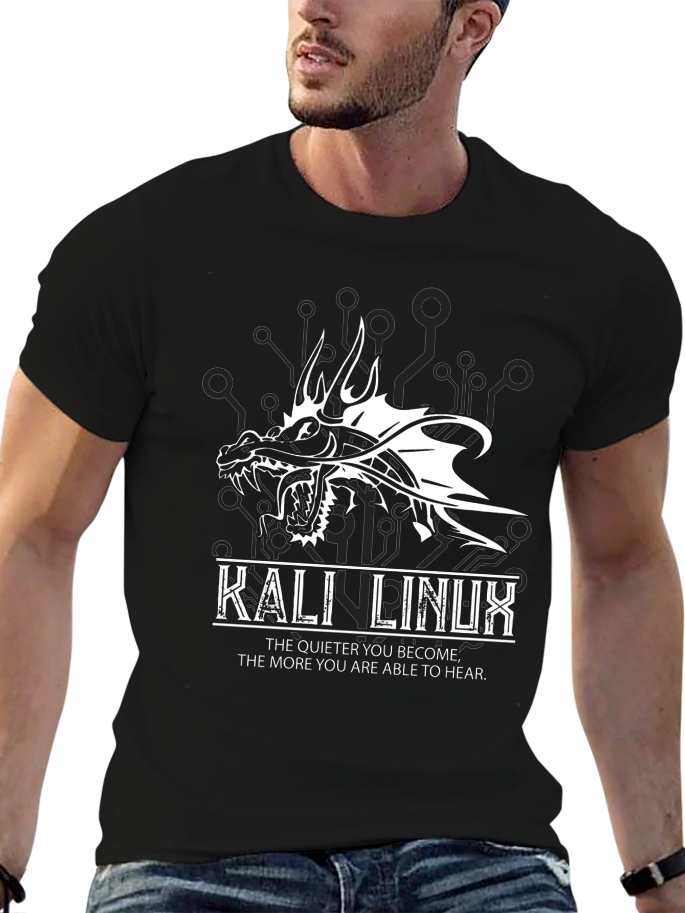 Kali Linux Dragon Graphic Black T-Shirt