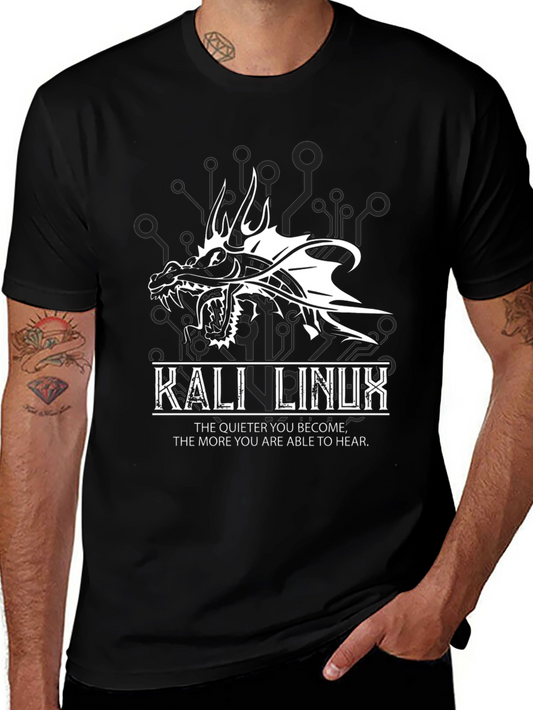 Kali Linux Dragon Graphic Black T-Shirt
