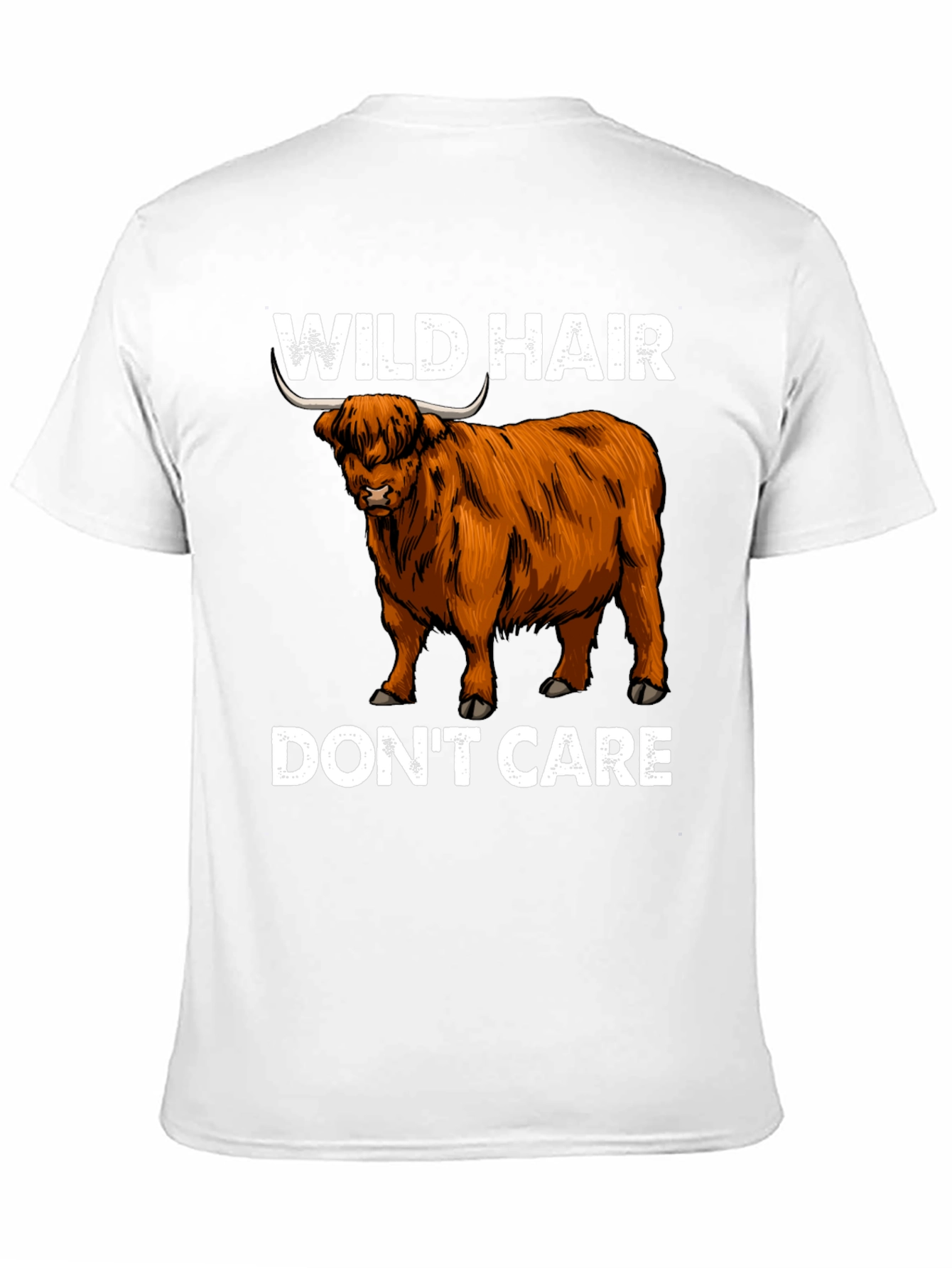Wild Hair Dont Care Highland Cow T-Shirt
