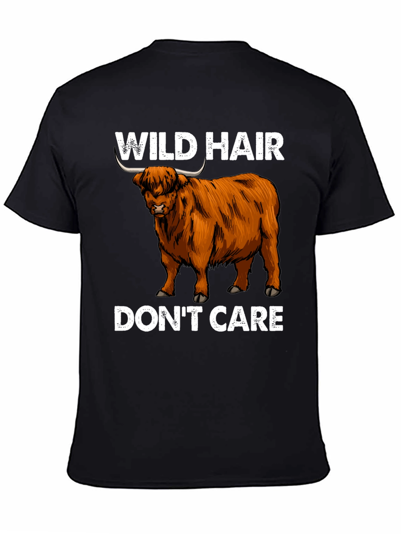 Wild Hair Dont Care Highland Cow T-Shirt