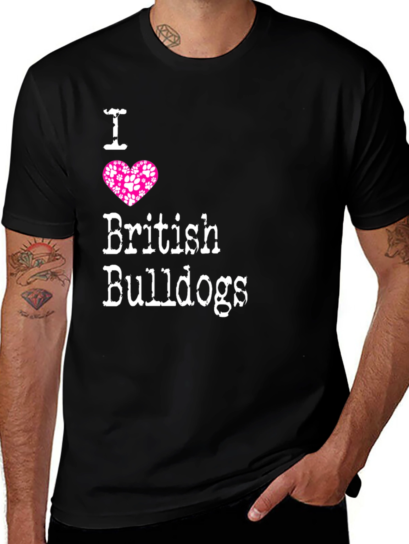 I Love British Bulldogs T-Shirt