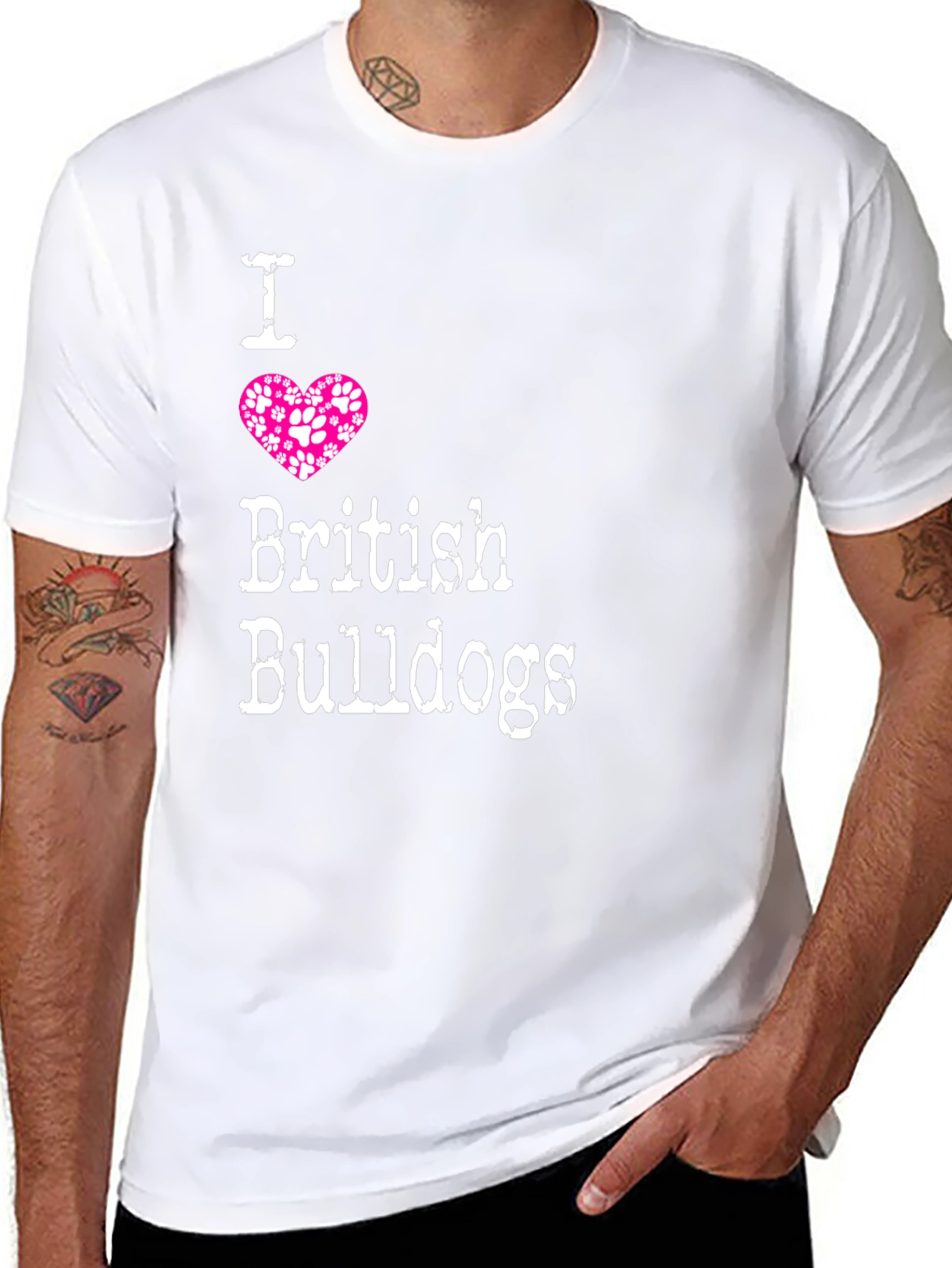 I Love British Bulldogs T-Shirt
