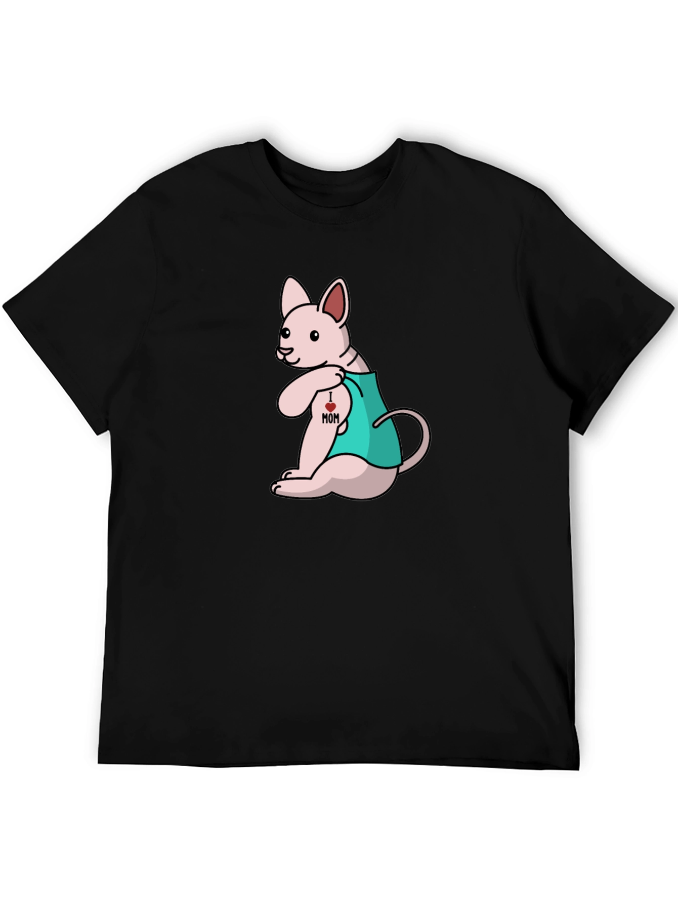 I Love Mom Tattoo Cat T-Shirt