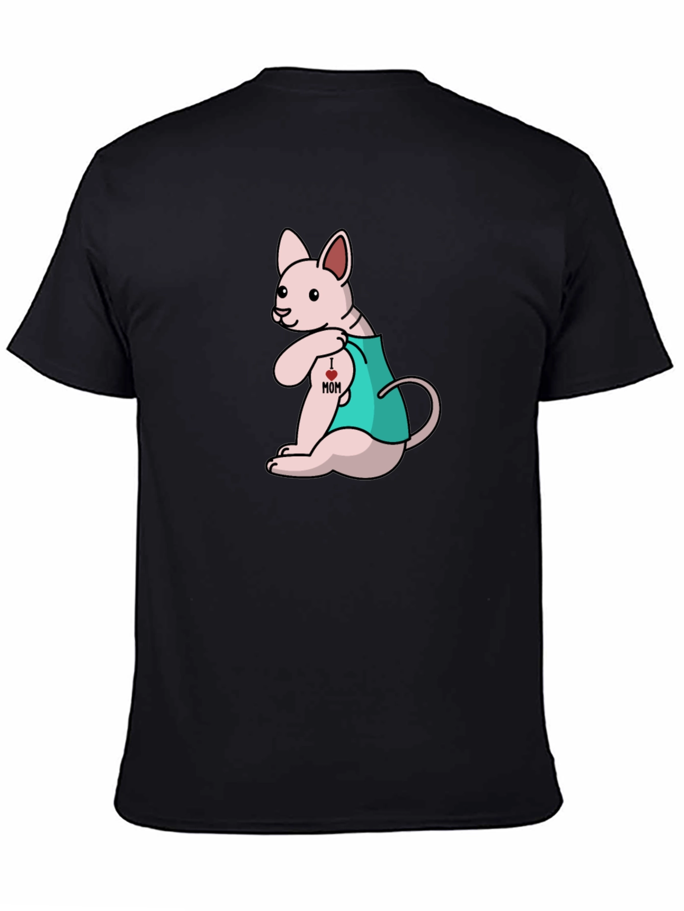 I Love Mom Tattoo Cat T-Shirt