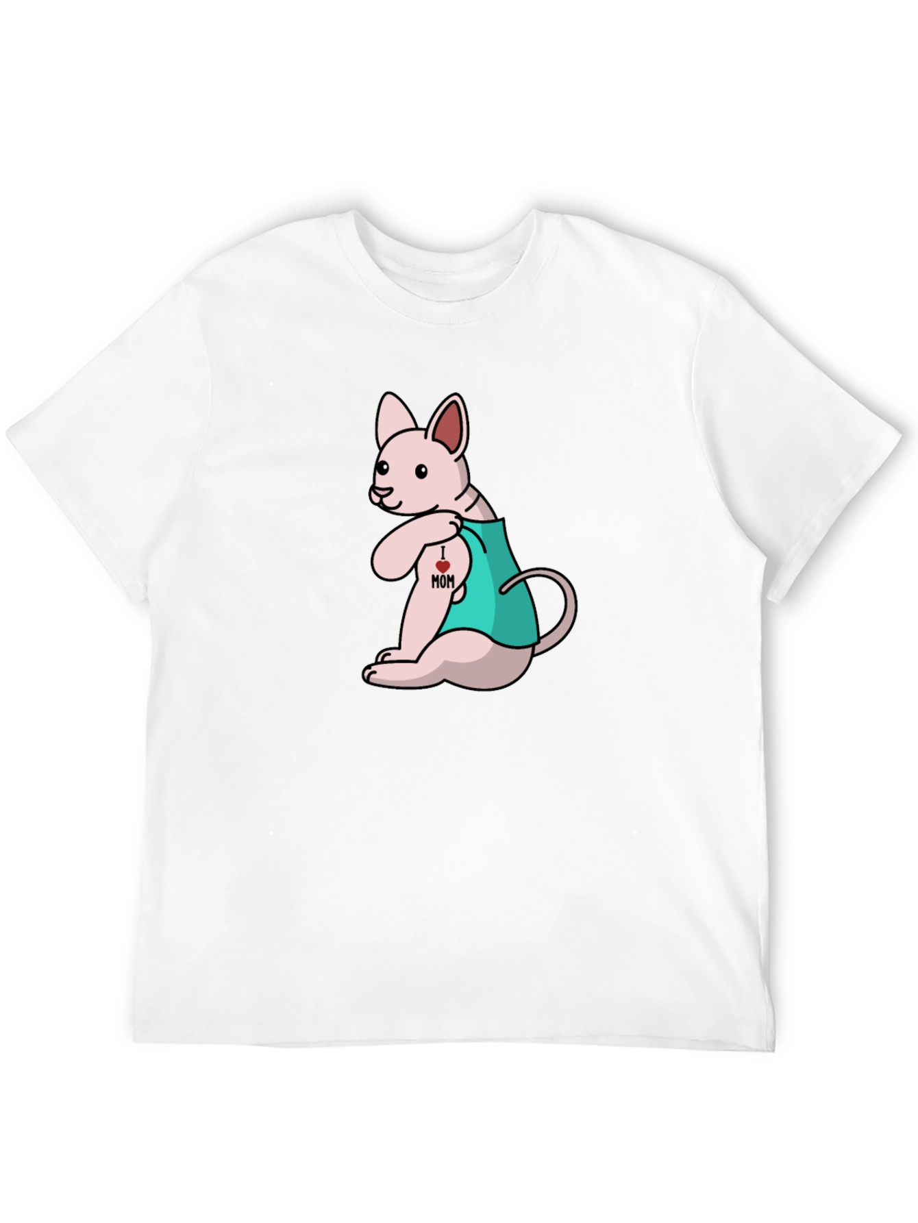 I Love Mom Tattoo Cat T-Shirt