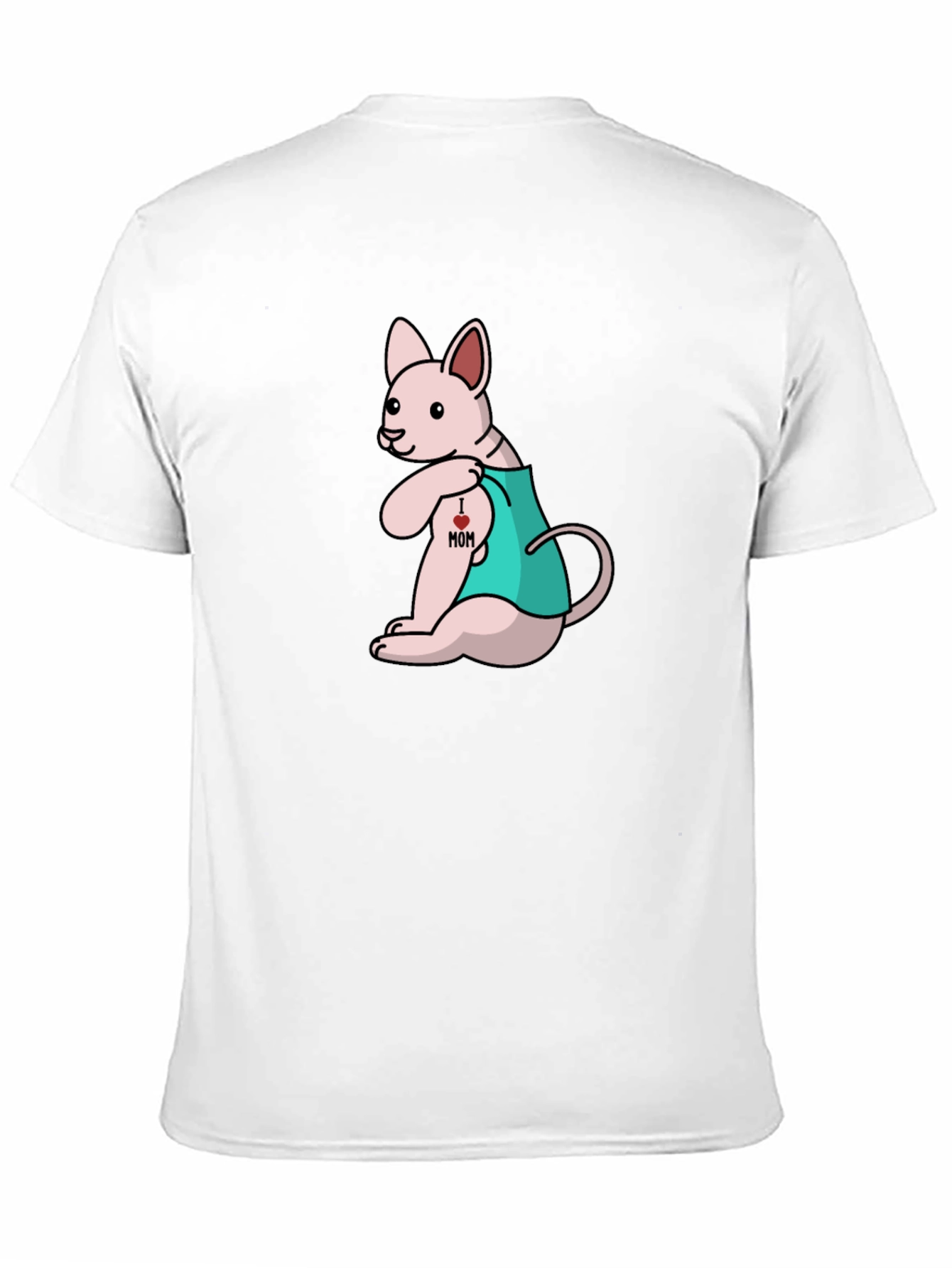 I Love Mom Tattoo Cat T-Shirt