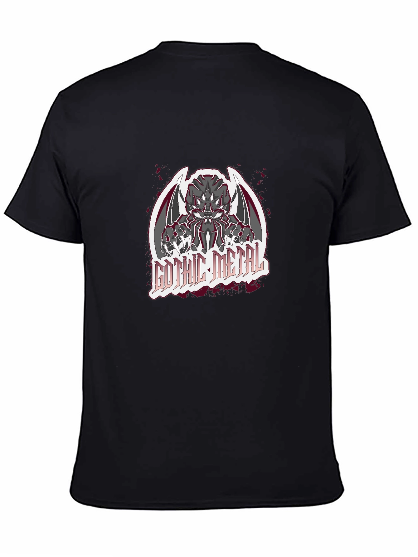 Gothic Metal Graphic Black T-Shirt