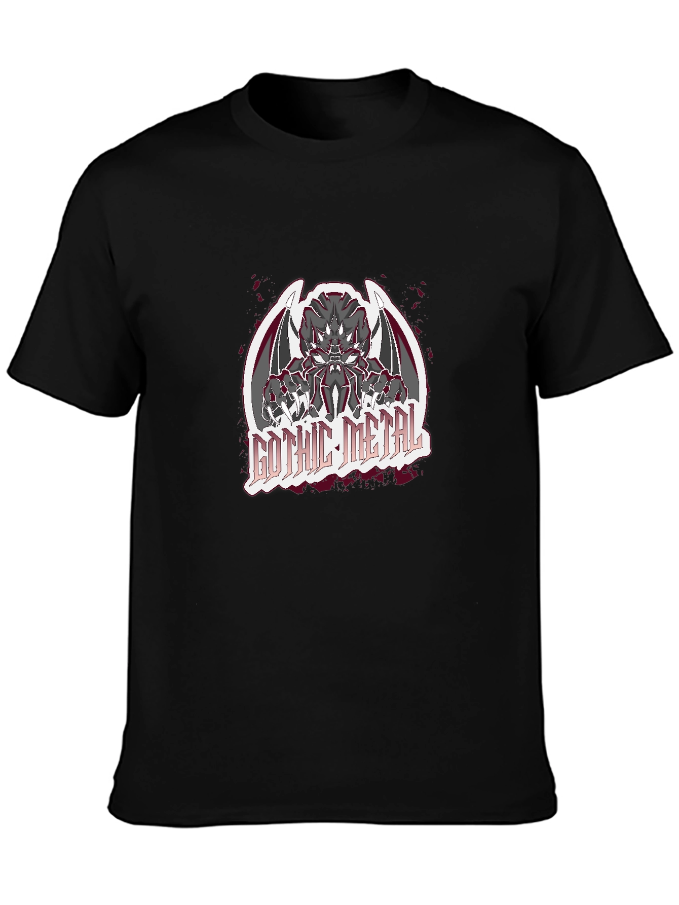 Gothic Metal Graphic Black T-Shirt