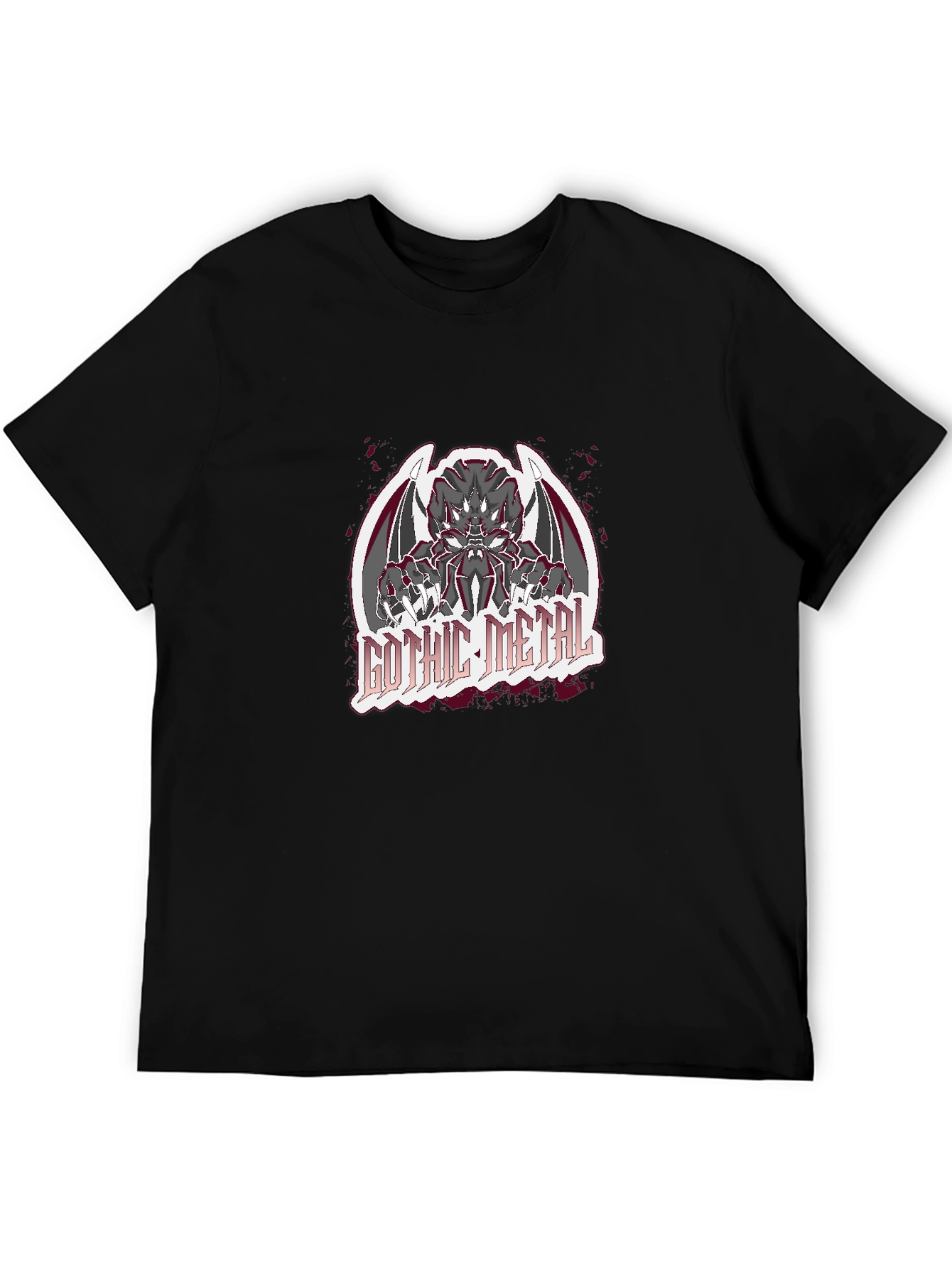 Gothic Metal Graphic Black T-Shirt