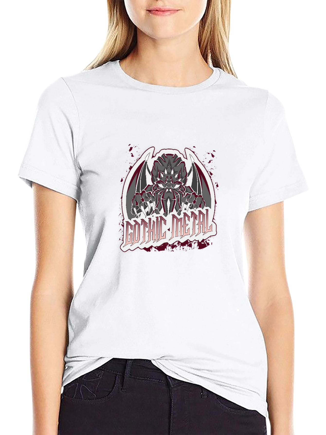 Gothic Metal Graphic Black T-Shirt
