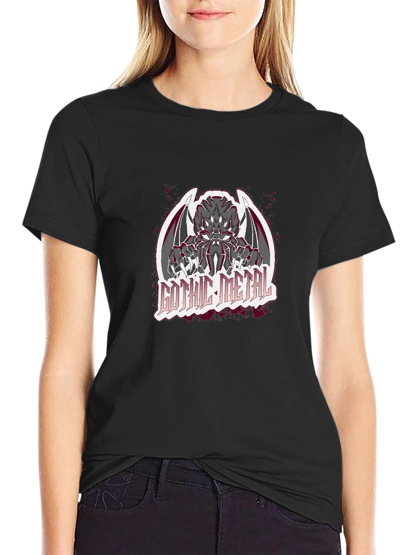 Gothic Metal Graphic Black T-Shirt