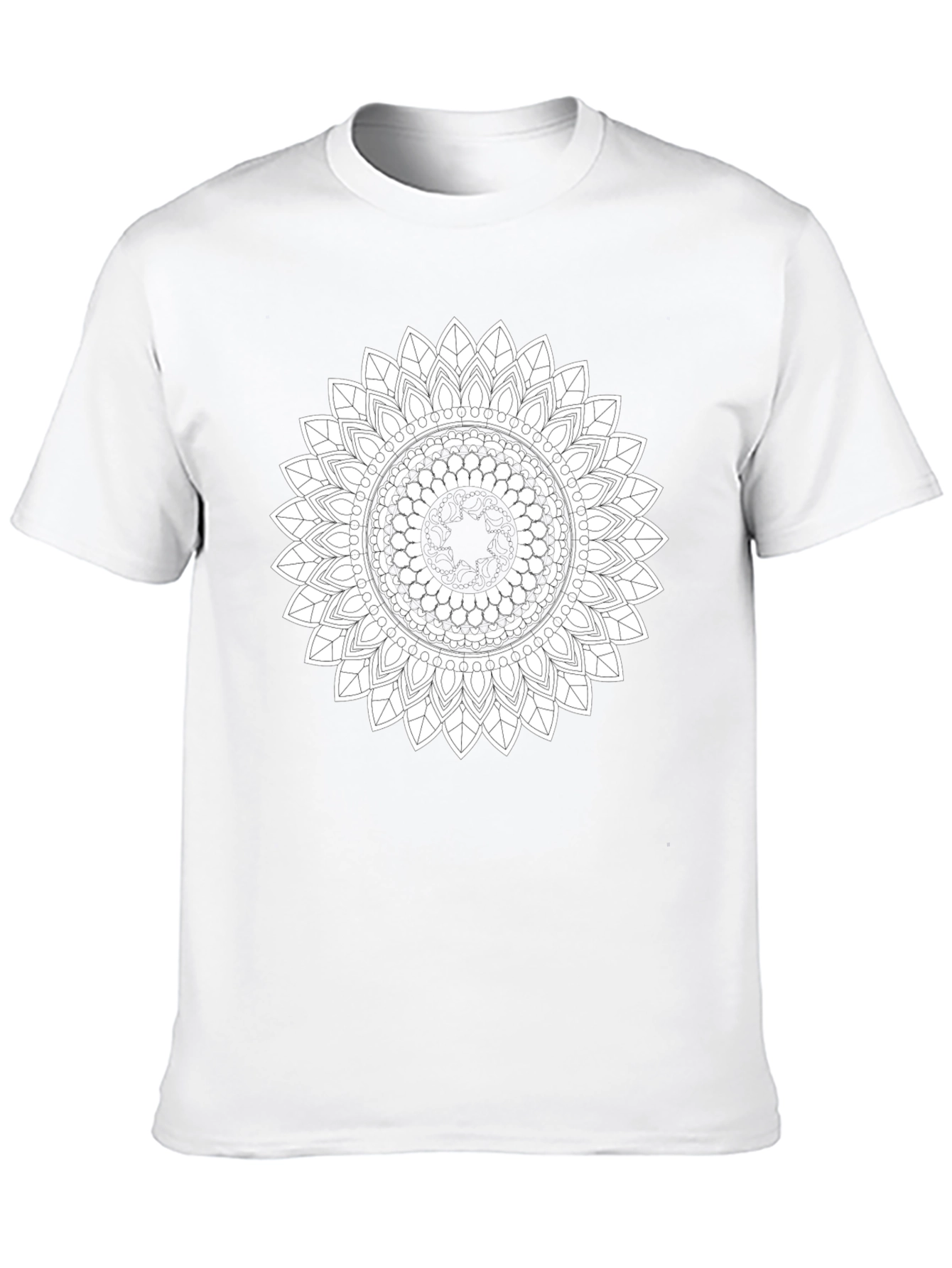 Black T-Shirt with Mandala Design