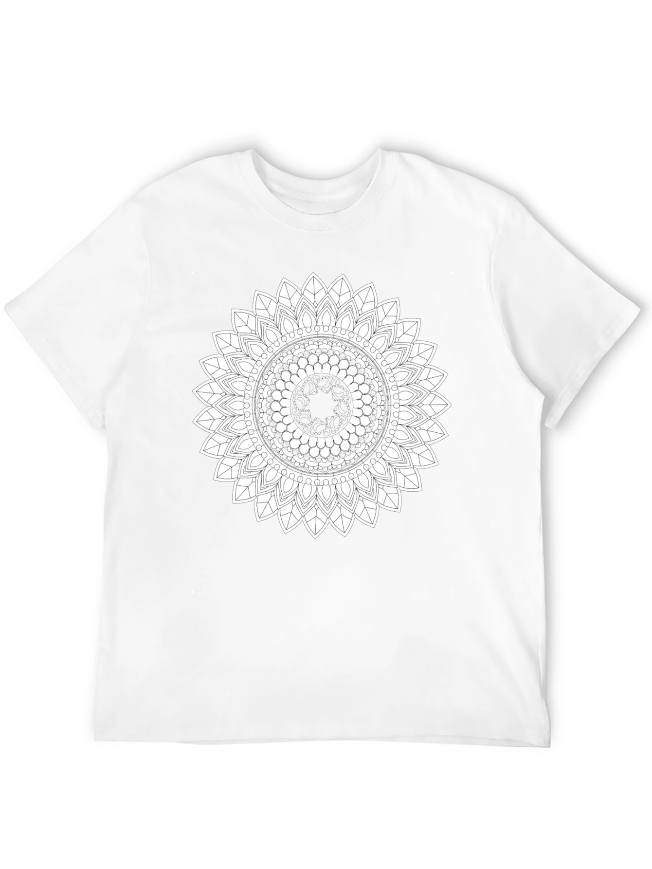 Black T-Shirt with Mandala Design