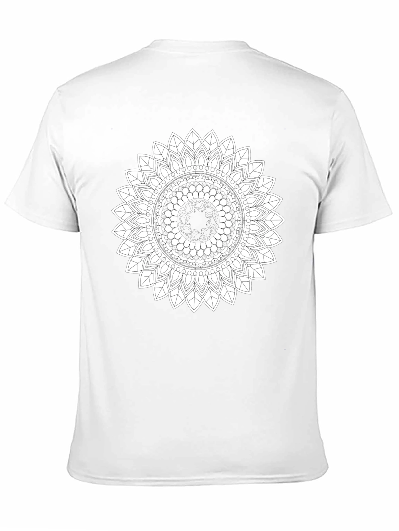 Black T-Shirt with Mandala Design