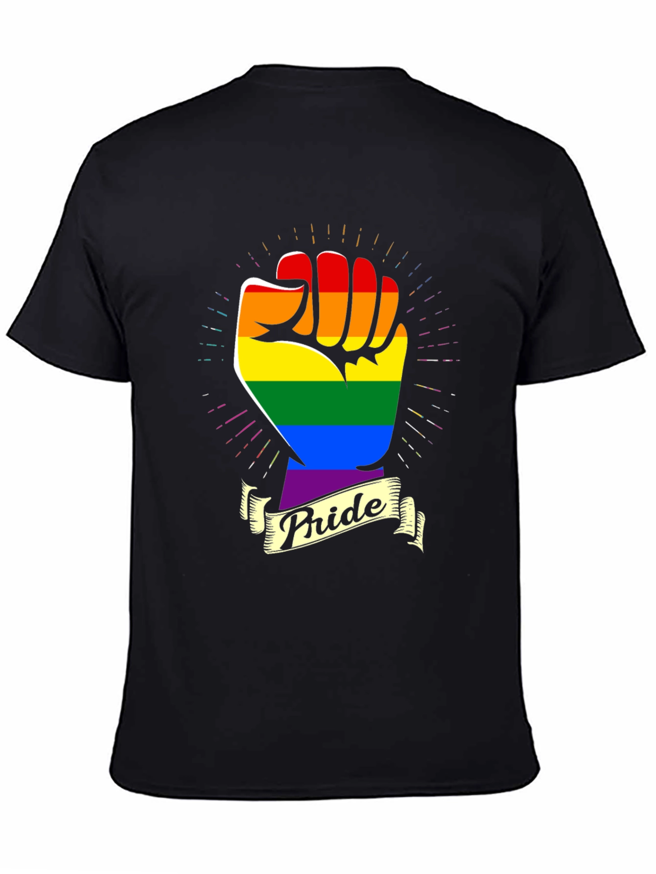 Pride Fist T-Shirt - Rainbow LGBT Gay Lesbian Rights