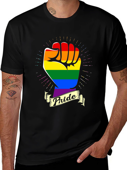 Pride Fist T-Shirt - Rainbow LGBT Gay Lesbian Rights