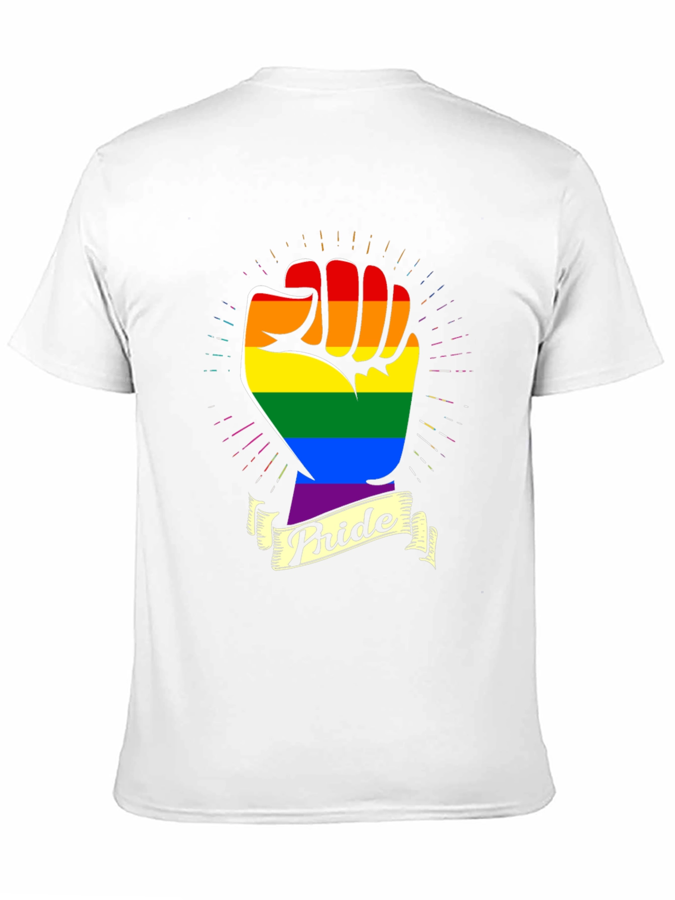 Pride Fist T-Shirt - Rainbow LGBT Gay Lesbian Rights