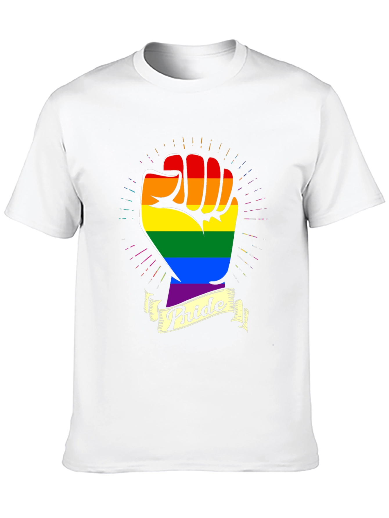 Pride Fist T-Shirt - Rainbow LGBT Gay Lesbian Rights
