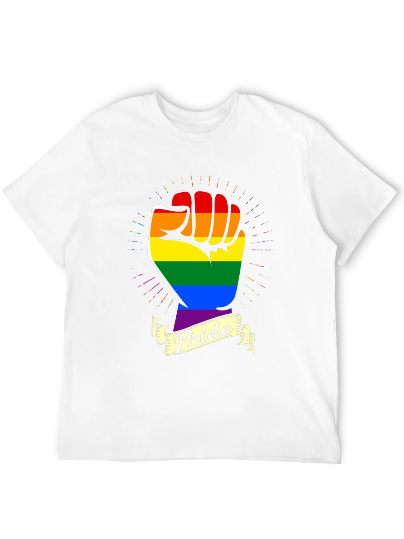 Pride Fist T-Shirt - Rainbow LGBT Gay Lesbian Rights