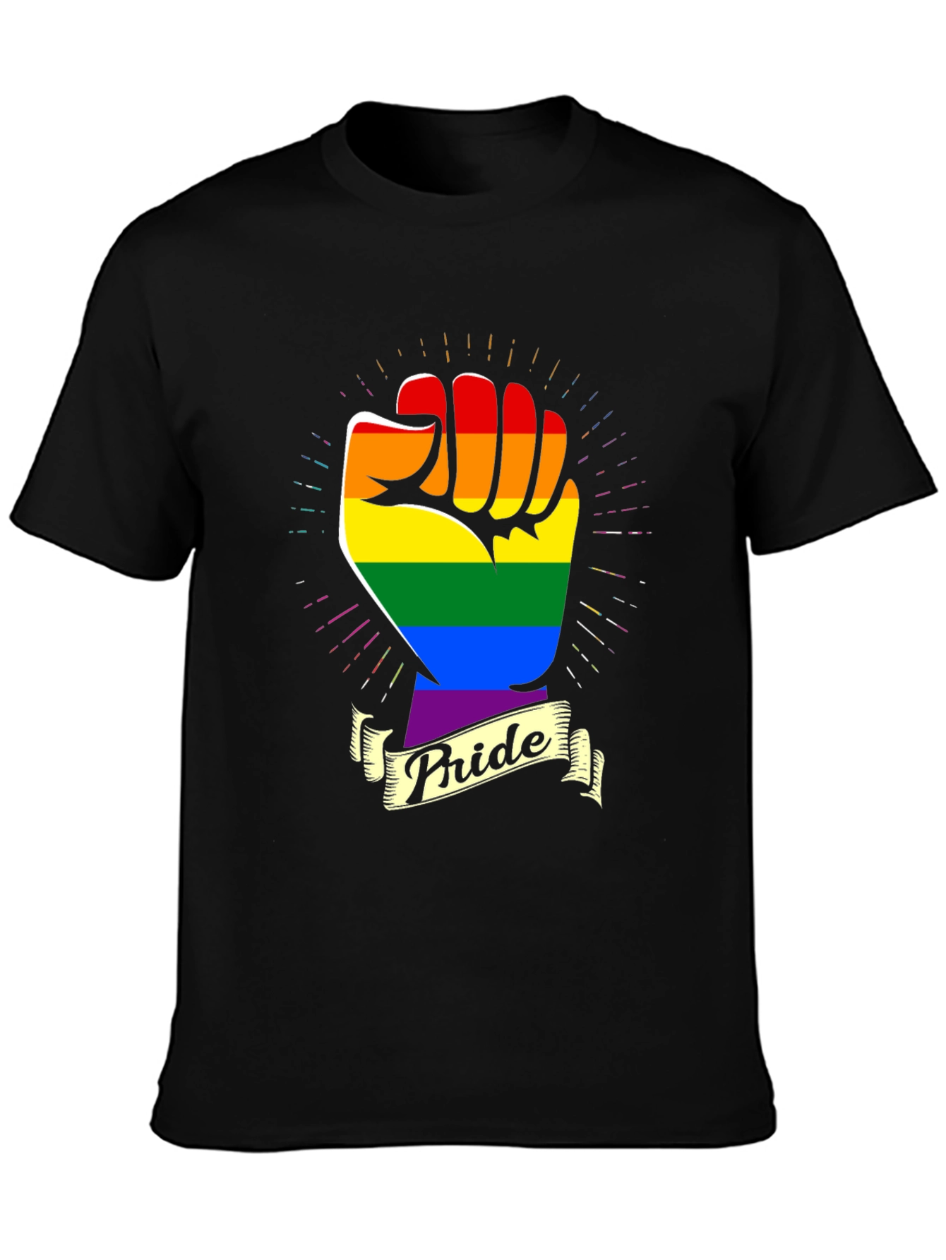 Pride Fist T-Shirt - Rainbow LGBT Gay Lesbian Rights